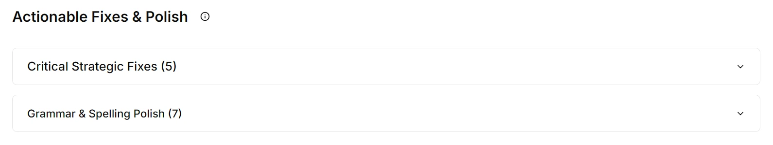Actionable Fixes & Polish